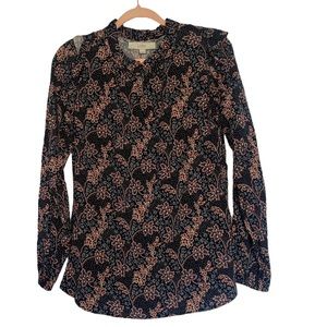 Loft| Long Sleeve Floral Blouse| Loft Ruffled Floral Top